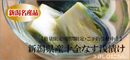 新潟県産なす浅漬けご予約受付中!